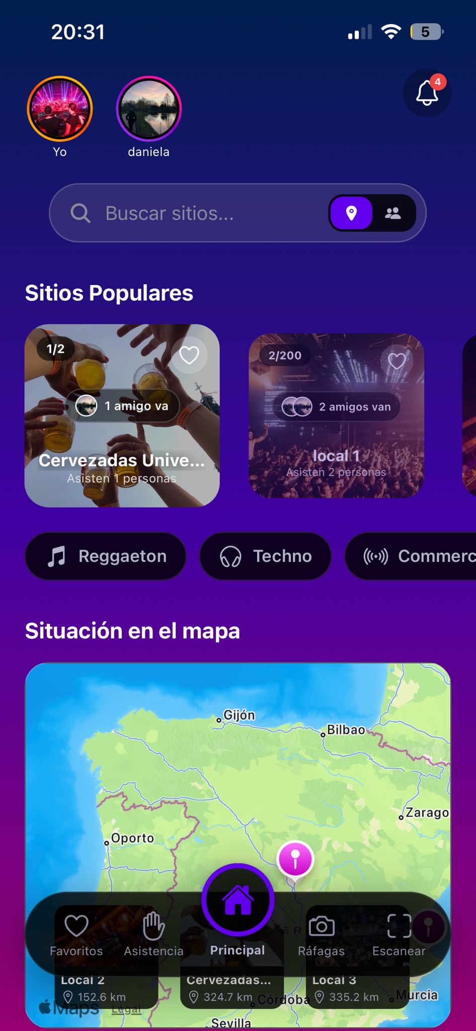 Mapa de la App